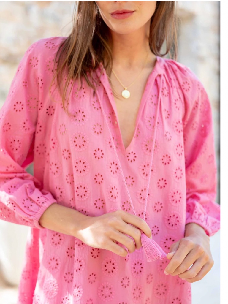 Nwt, Mersea, Daisy Eyelet Cover Up In Sugar Pink